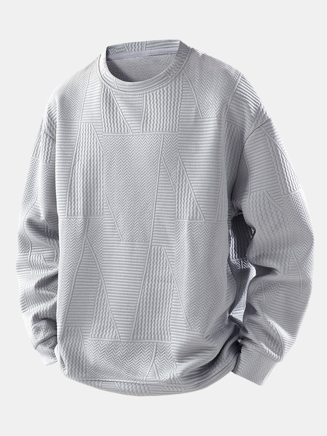 Relax Fit Geometric Jacquard Sweatshirt