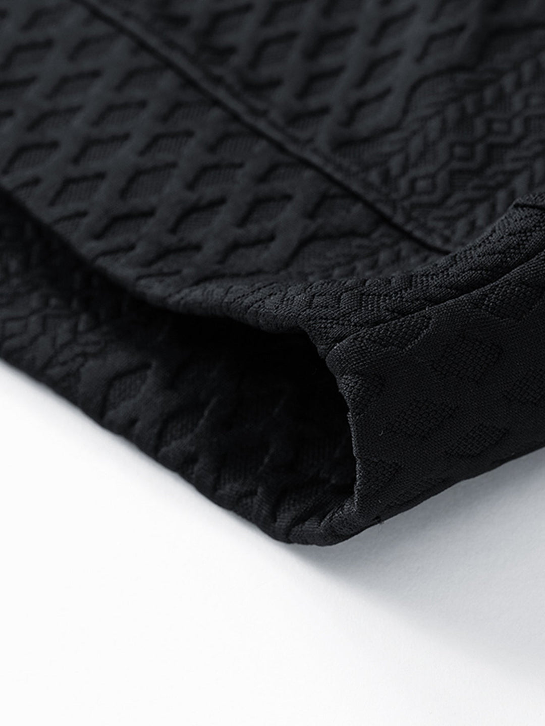 Relax Fit Geometric Jacquard Crew Neck Sweatshirt