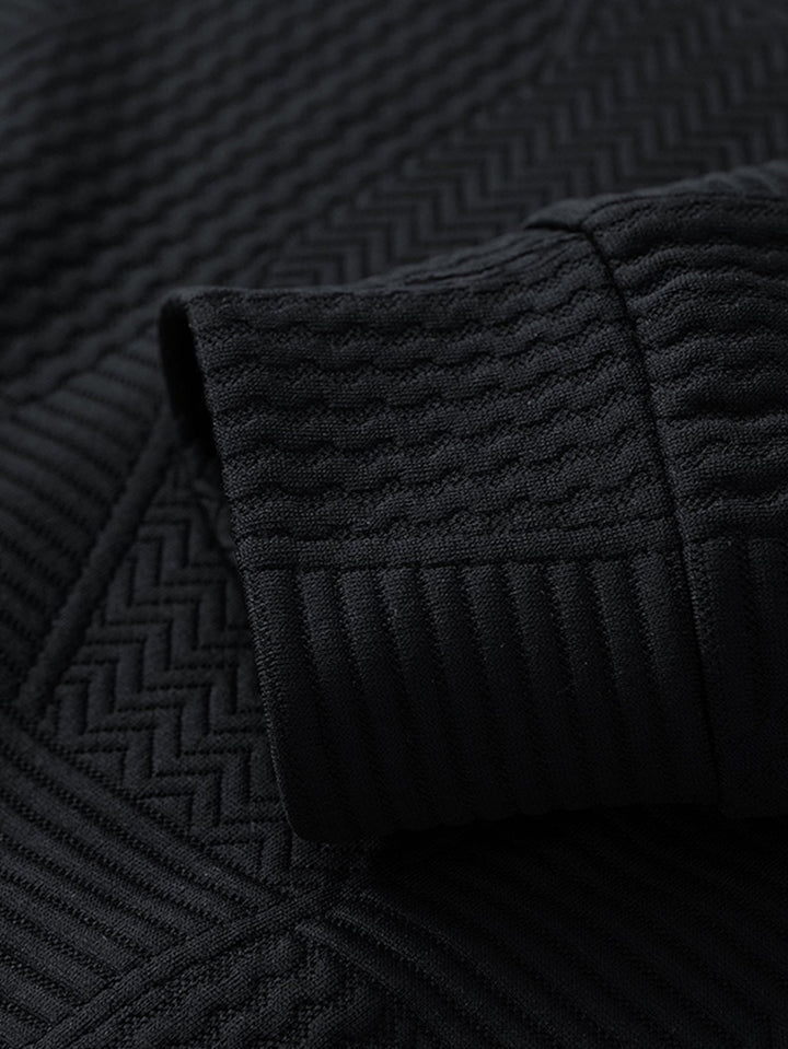 Relax Fit Geometric Jacquard Sweatshirt