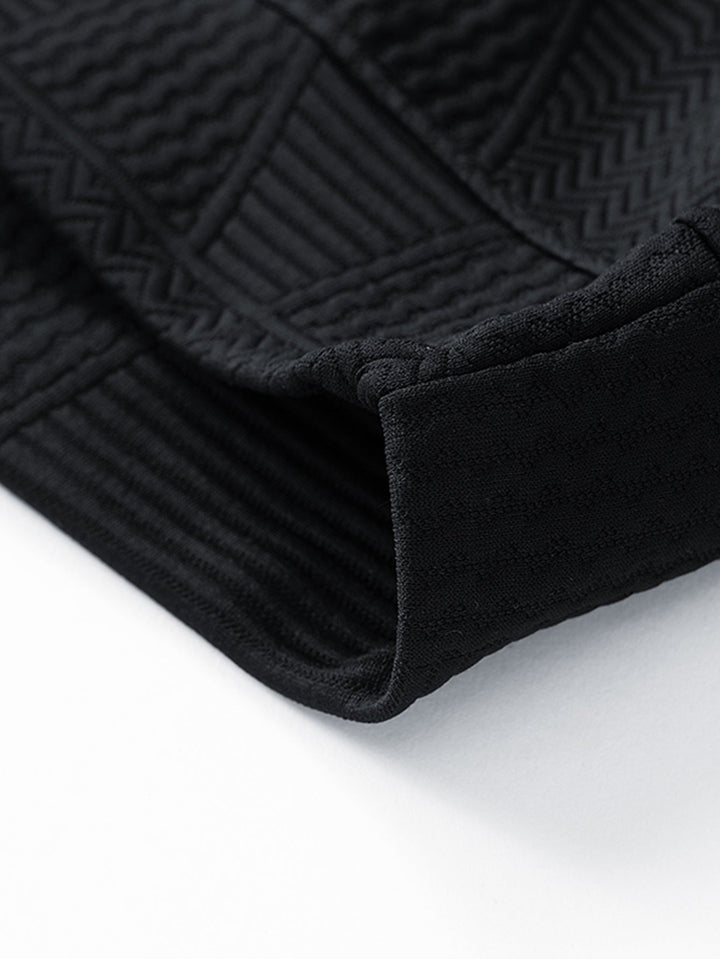 Relax Fit Geometric Jacquard Sweatshirt