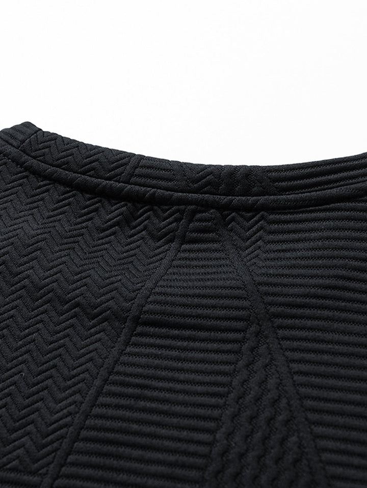 Relax Fit Geometric Jacquard Sweatshirt