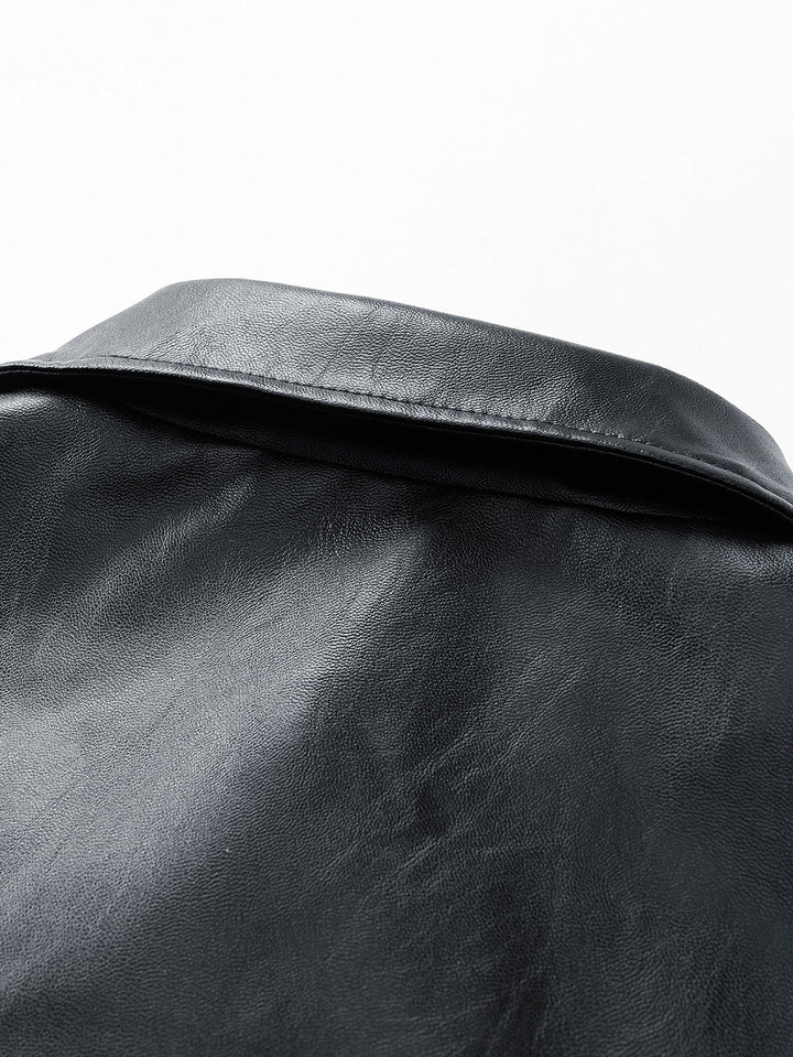 Zipper PU Leather Jacket