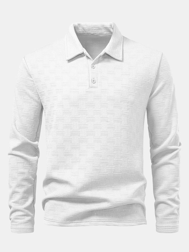 Long Sleeve Stripe Polo Shirt