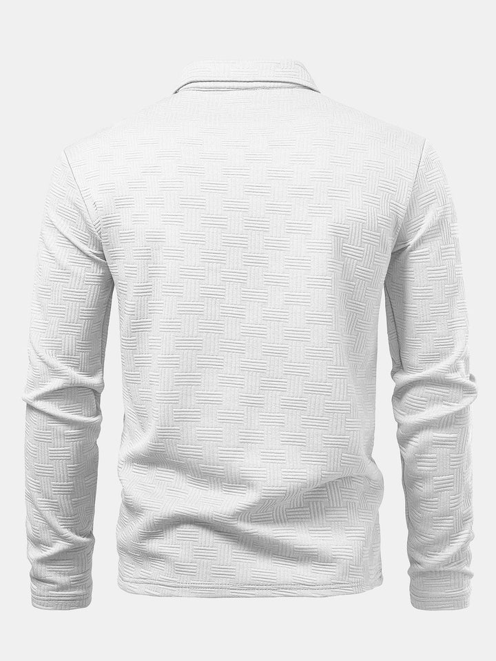 Long Sleeve Stripe Polo Shirt