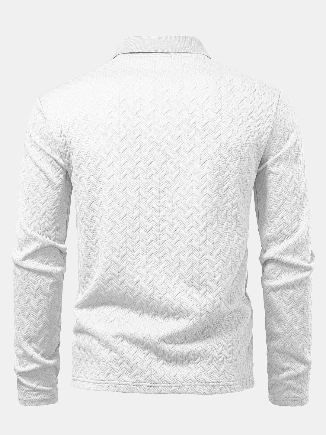 Long Sleeve Wave Jacquard Polo Shirt