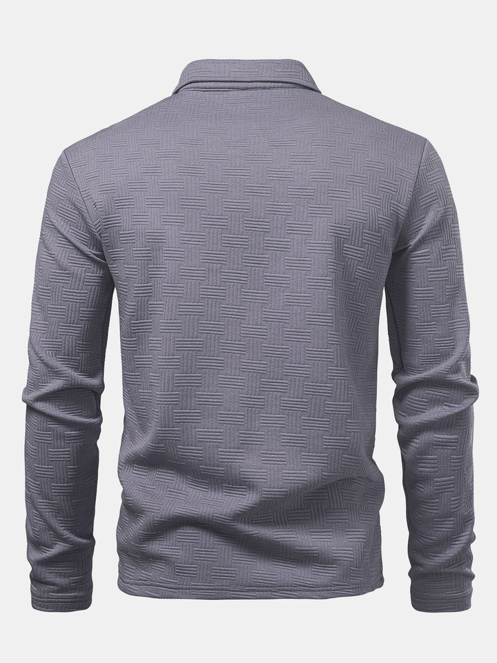 Long Sleeve Stripe Polo Shirt
