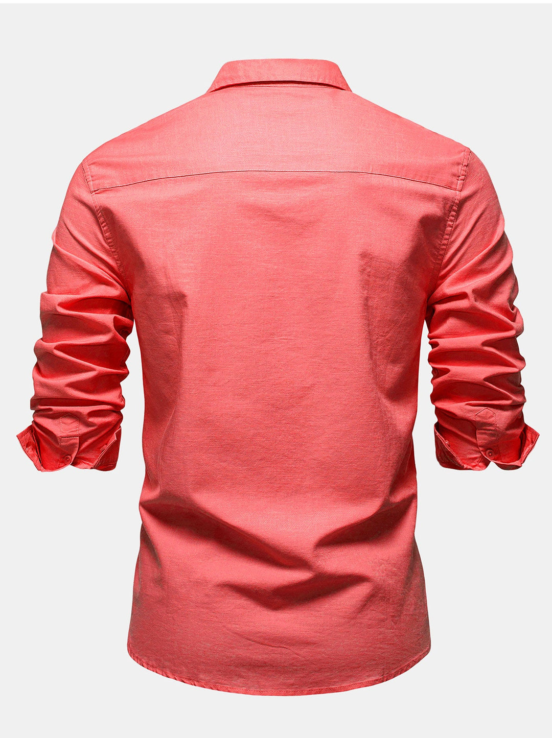 Long Sleeve Linen Cotton Blend Shirt With Pocket