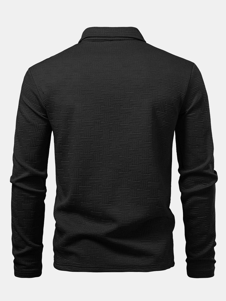 Long Sleeve Stripe Polo Shirt