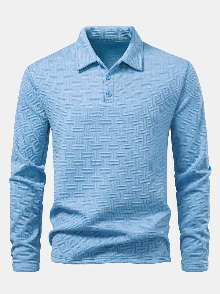 Long Sleeve Stripe Polo Shirt