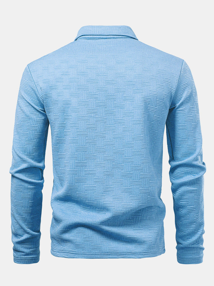 Long Sleeve Stripe Polo Shirt