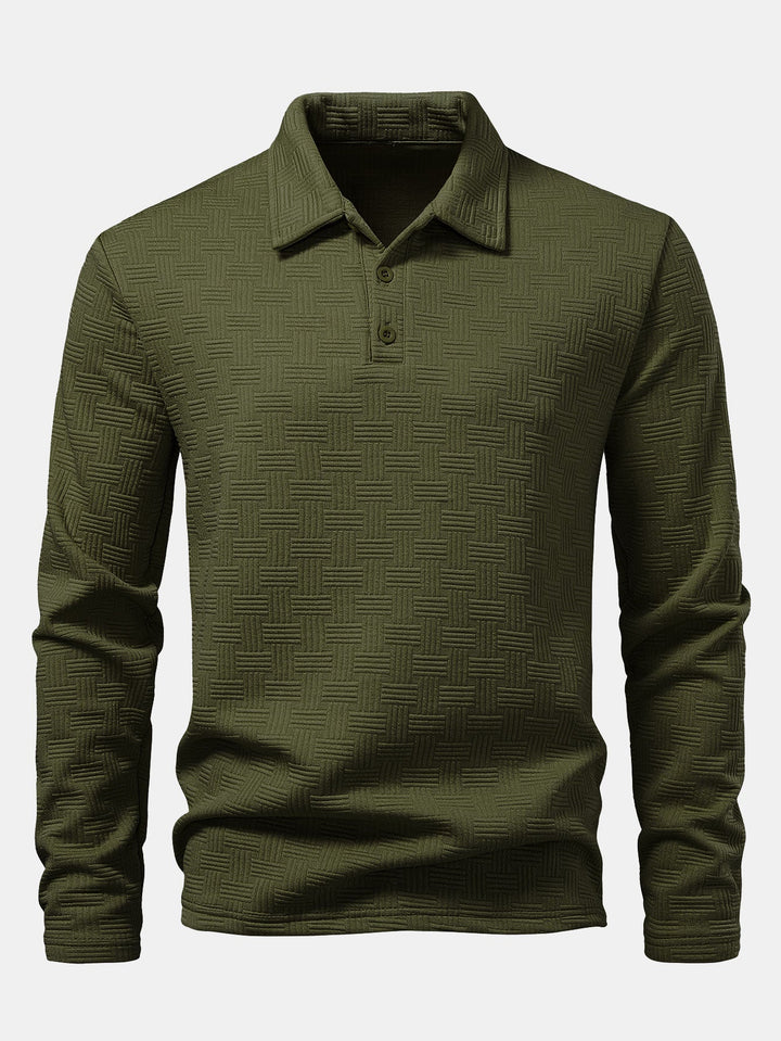 Long Sleeve Stripe Polo Shirt