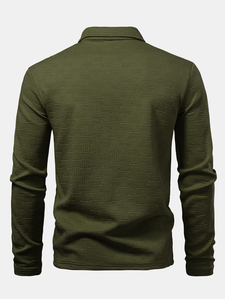 Long Sleeve Stripe Polo Shirt