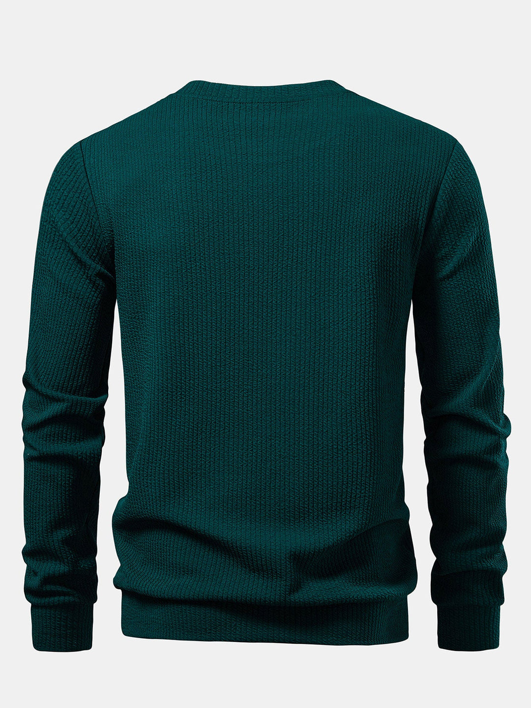 Ribbed Textured Crew Neck Sweatshirt