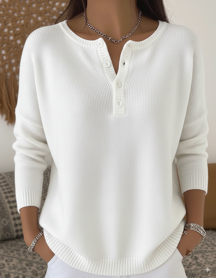 Sarah | Button Henley Sweater