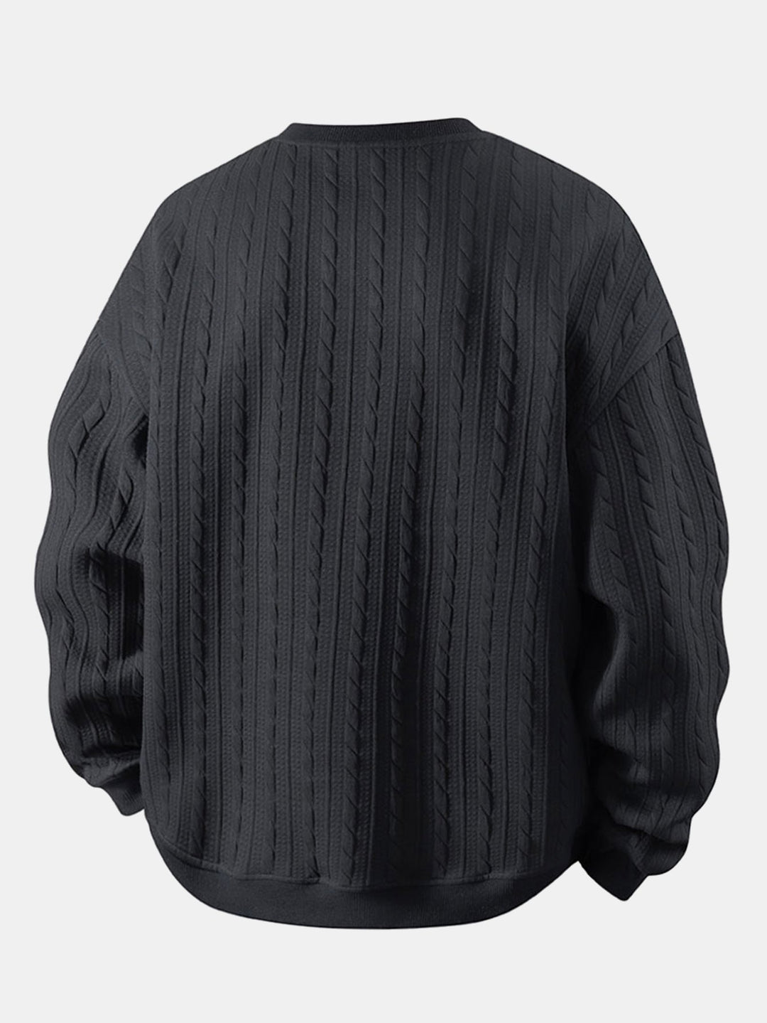 Relax Fit Twist Jacquard Crew Neck Sweatshirt