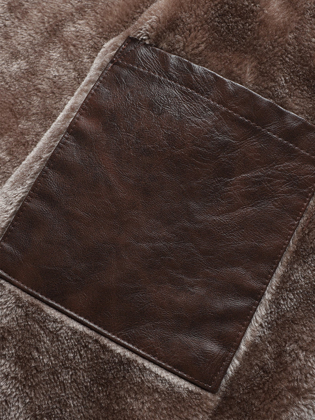 Faux Fur Lined Long Line PU Leather Coat