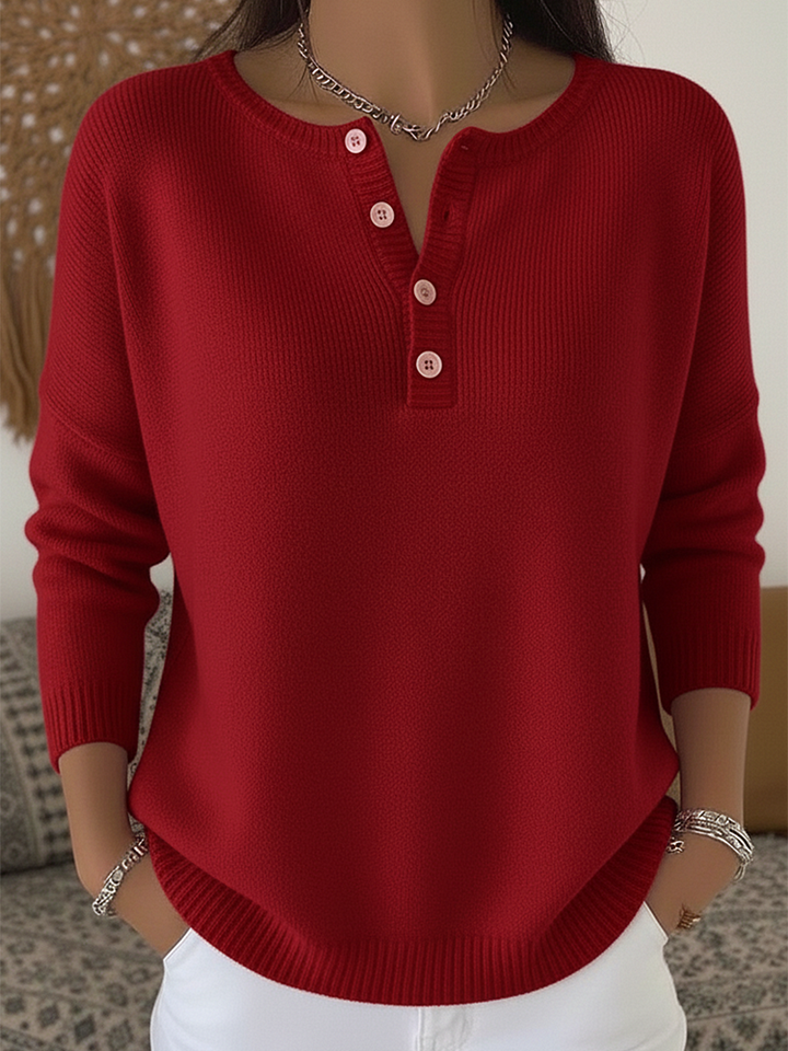 Sarah | Button Henley Sweater