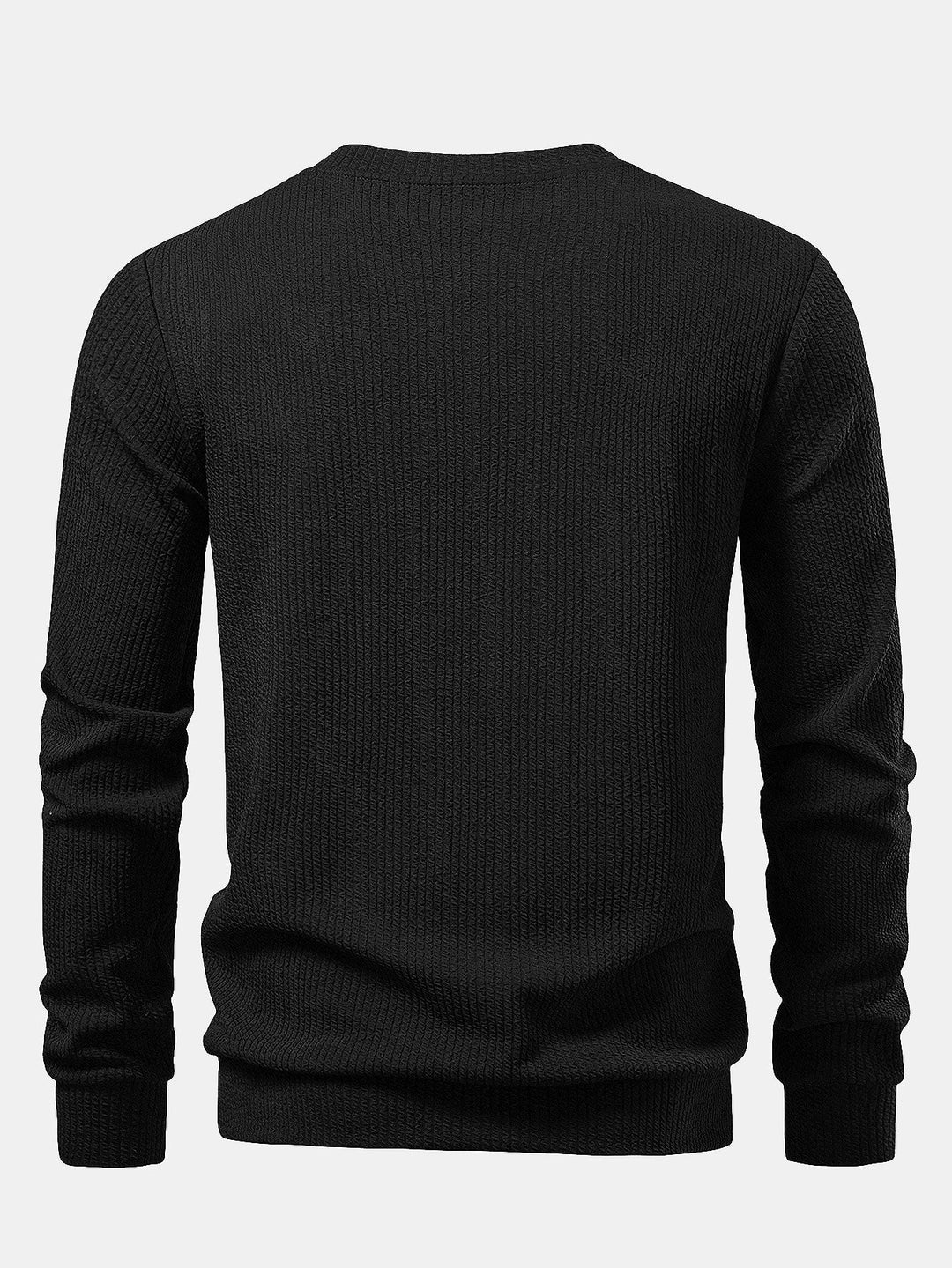 Ribbed Textured Crew Neck Sweatshirt