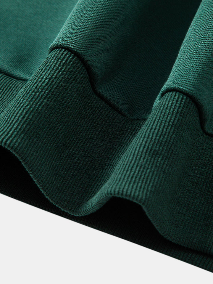 Relax Fit Contrast Color Quarter Zip Sweatshirt