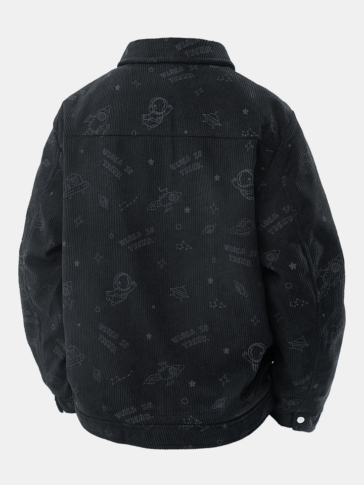 Astronaut Print Pocket Corduroy Jacket