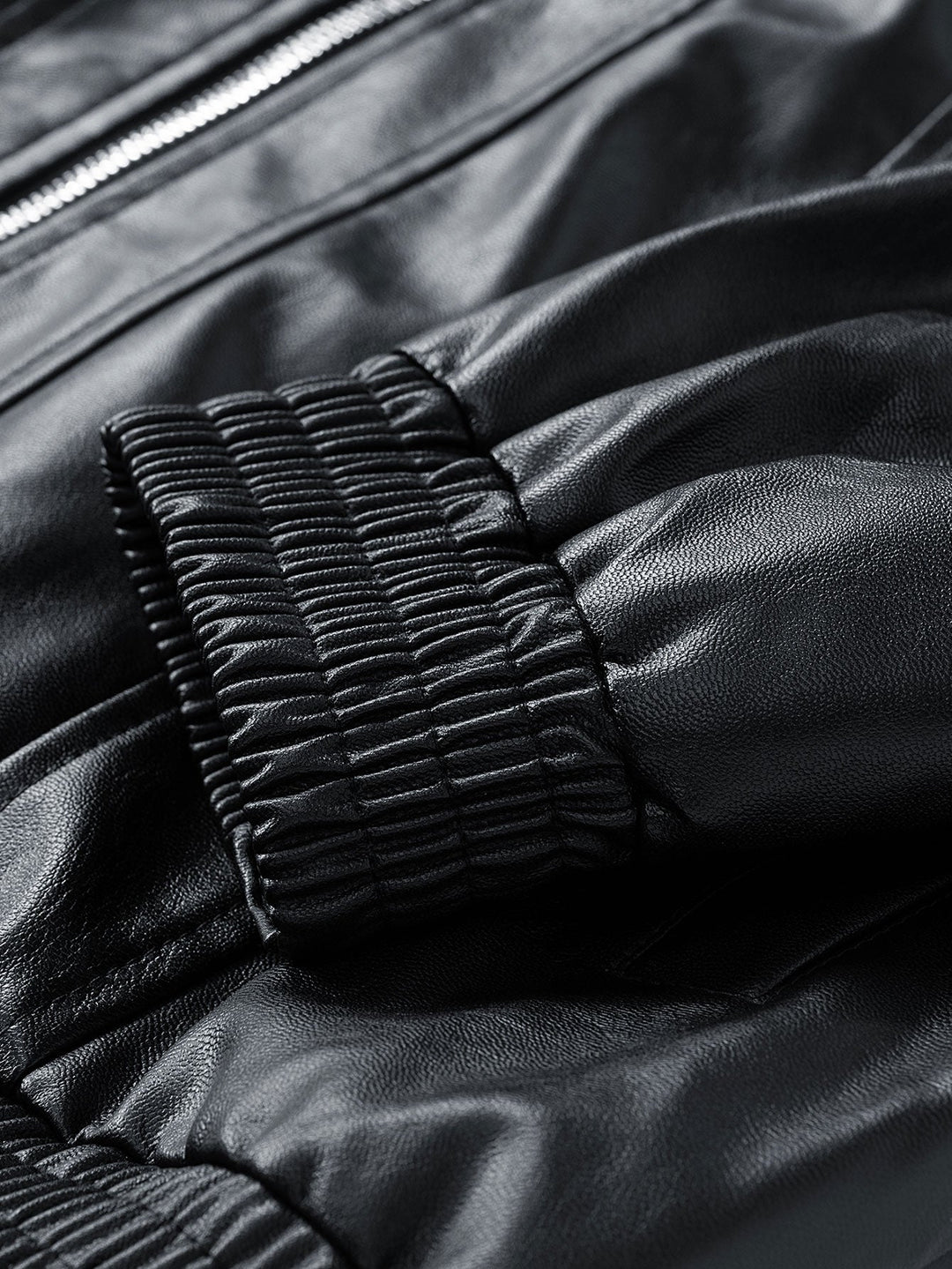 Zipper PU Leather Jacket