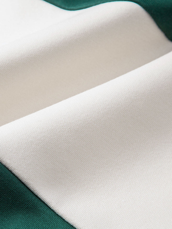 Relax Fit Contrast Zipper Polo Sweatshirt