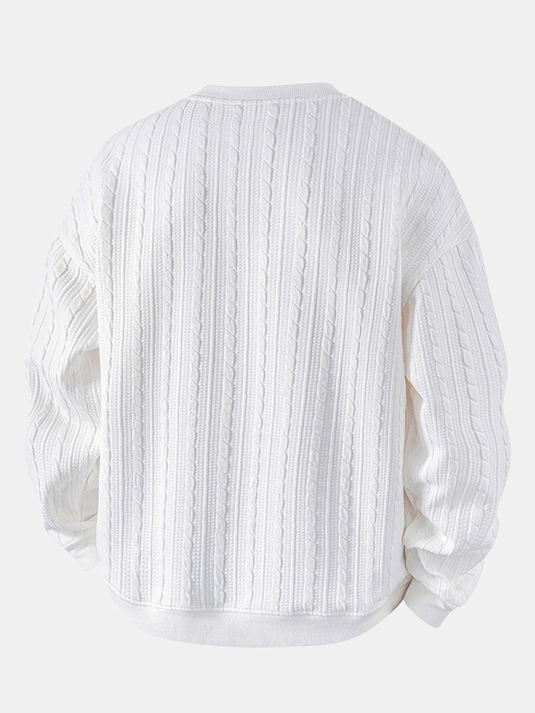 Relax Fit Twist Jacquard Crew Neck Sweatshirt
