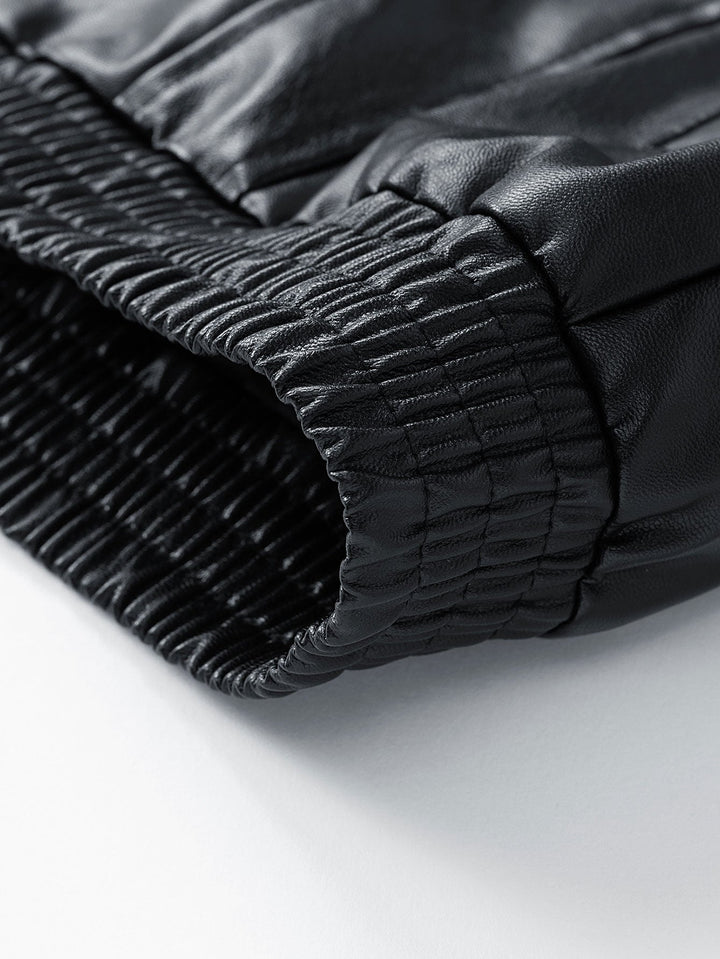 Zipper PU Leather Jacket