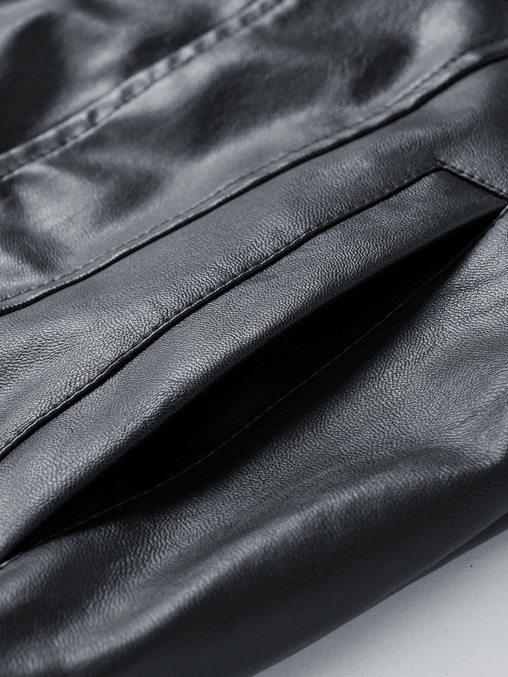 Zipper PU Leather Jacket