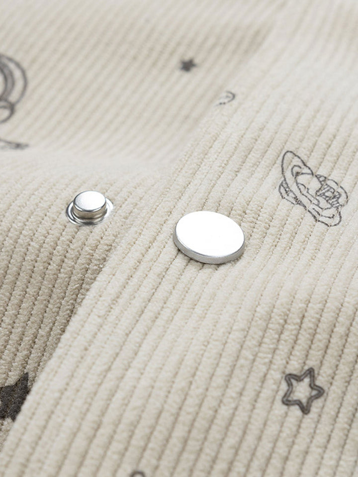 Astronaut Print Pocket Corduroy Jacket