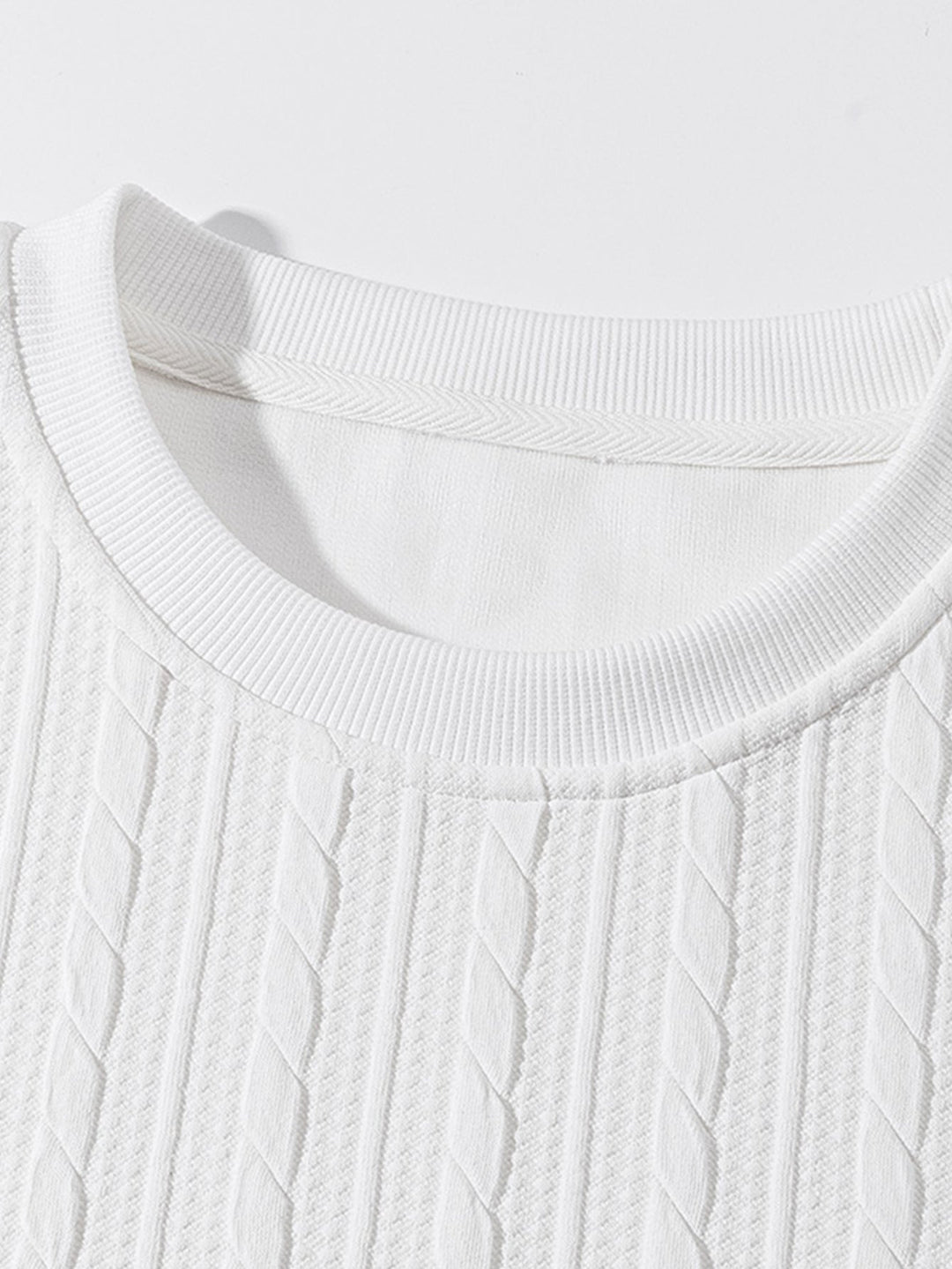 Relax Fit Twist Jacquard Crew Neck Sweatshirt