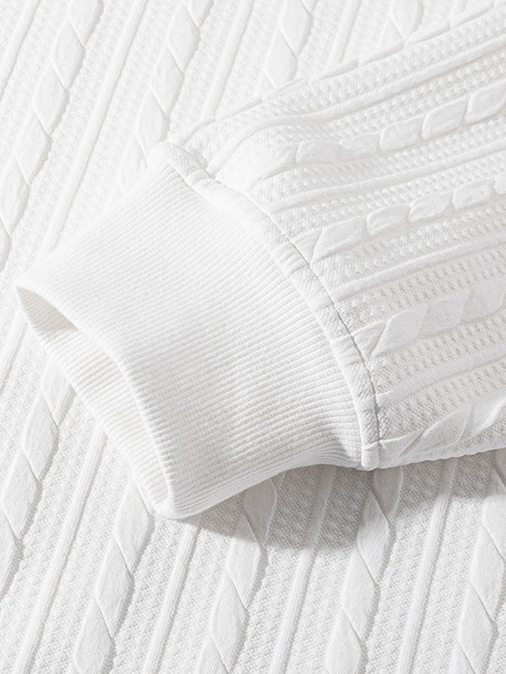 Relax Fit Twist Jacquard Crew Neck Sweatshirt