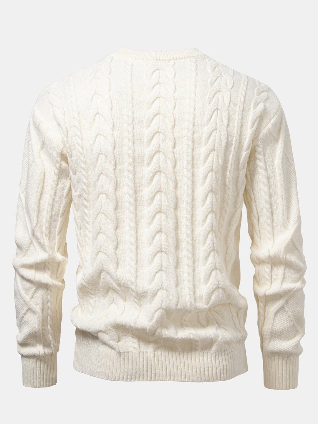 Heavyweight Twist Jacquard Crew Neck Sweater