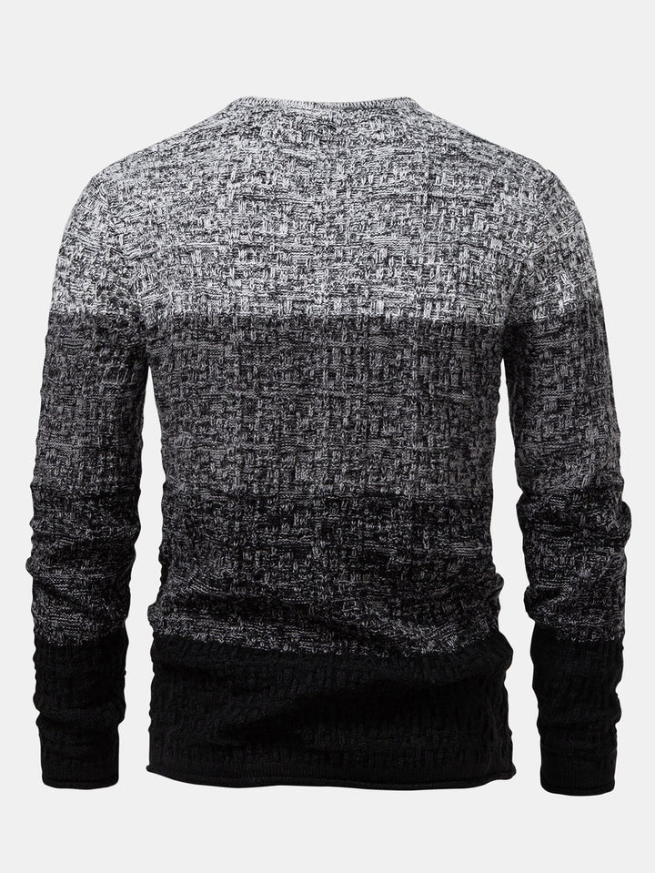 Contrast Crew Neck Knit Sweater