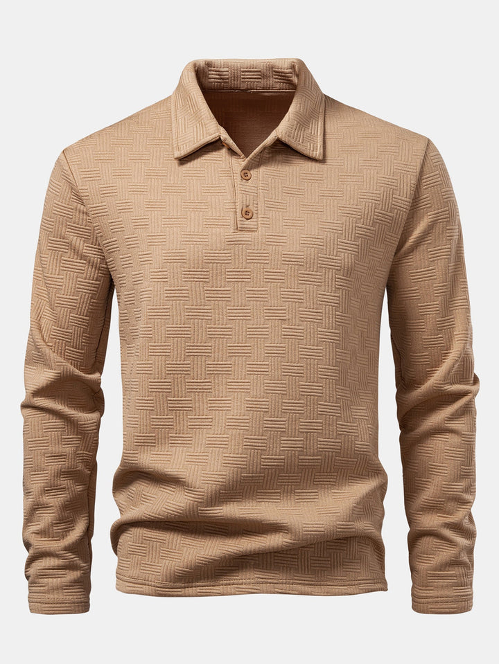 Long Sleeve Stripe Polo Shirt