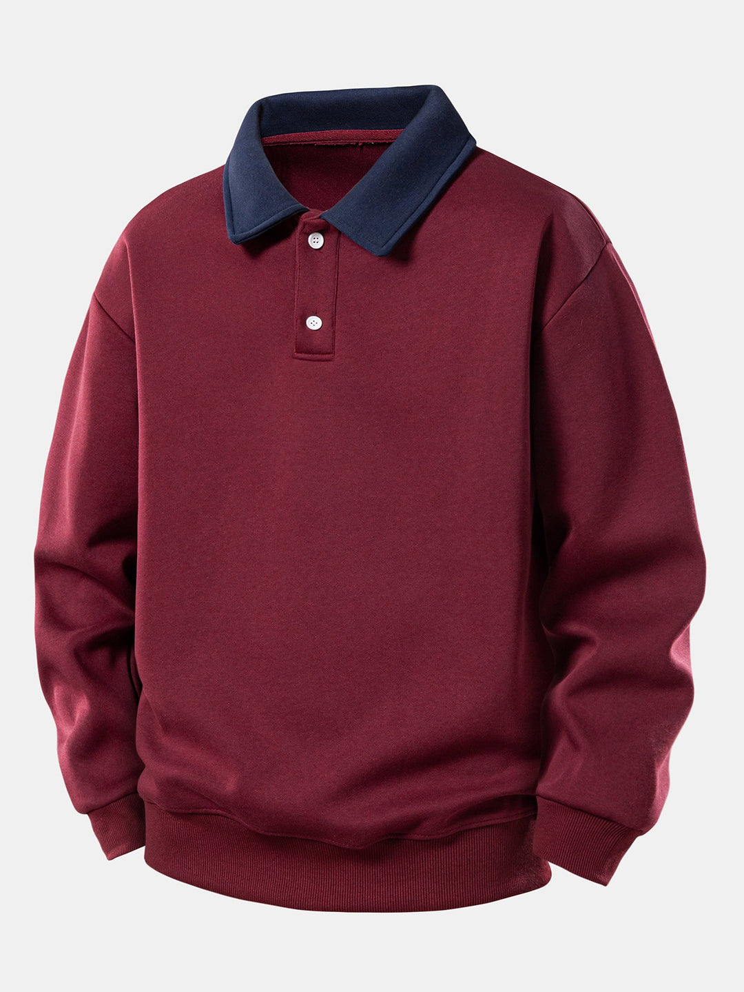 Relax Fit Contrast Polo Sweatshirt