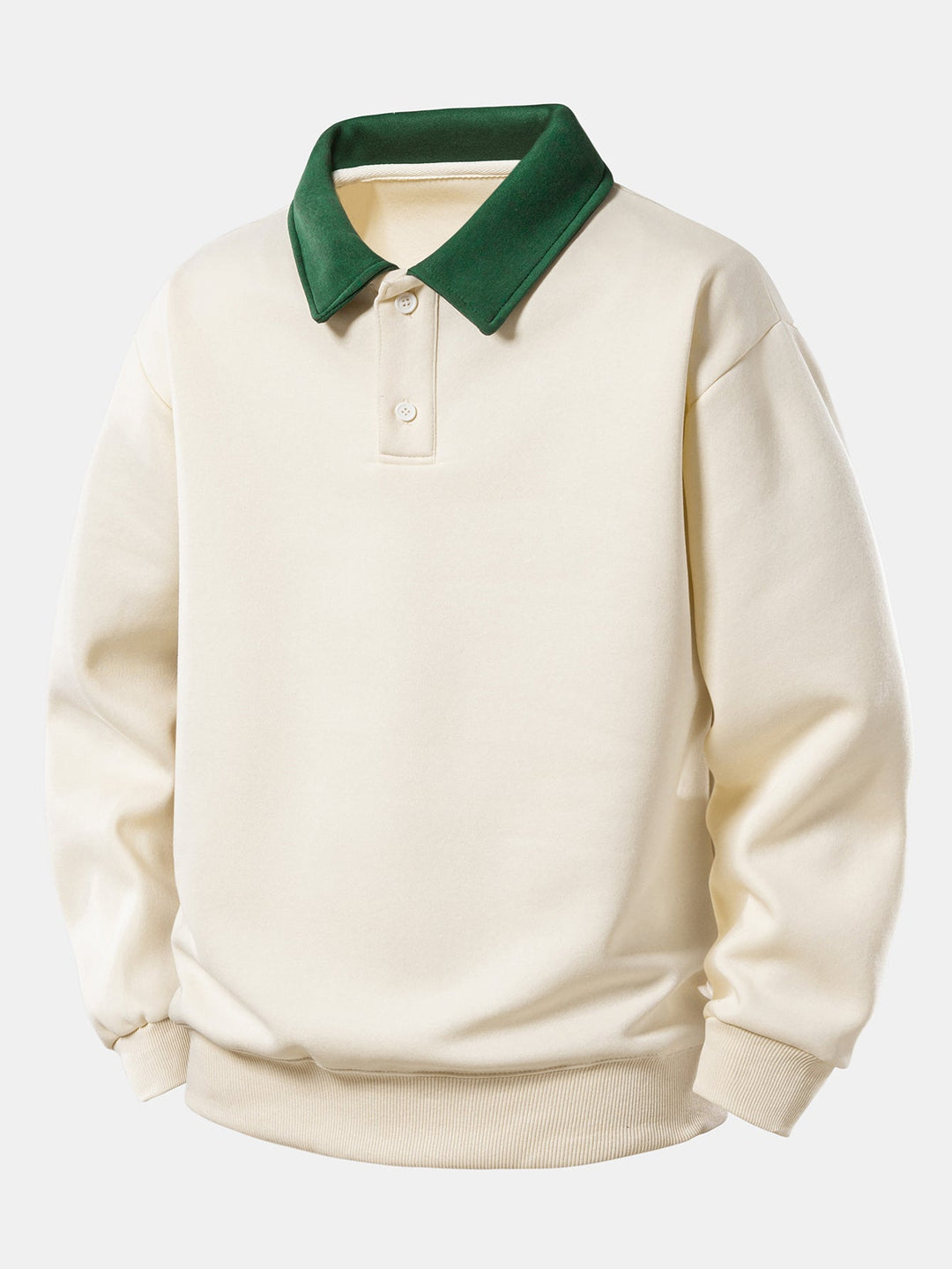 Relax Fit Contrast Polo Sweatshirt