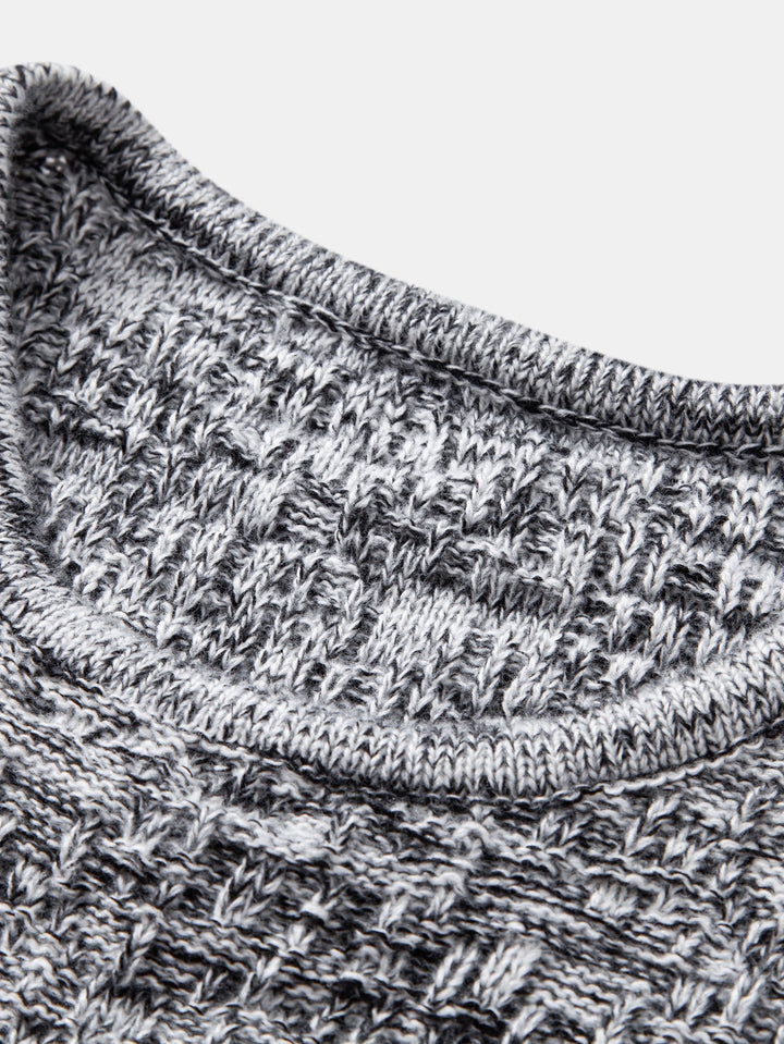 Contrast Crew Neck Knit Sweater