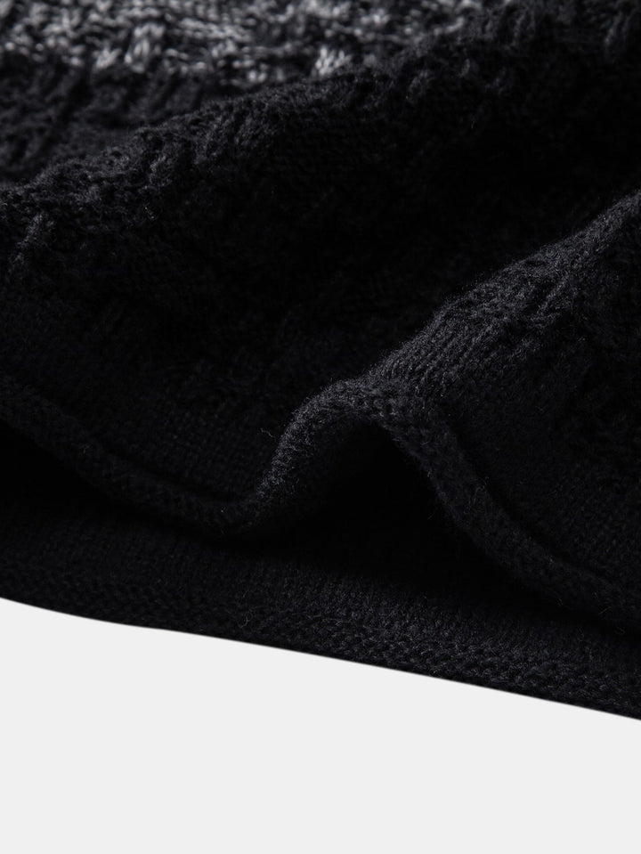 Contrast Crew Neck Knit Sweater