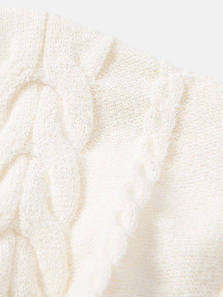 Heavyweight Twist Jacquard Crew Neck Sweater