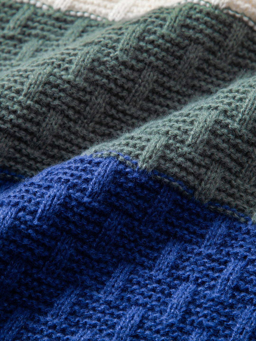 Color Block texture Hooded Sweater