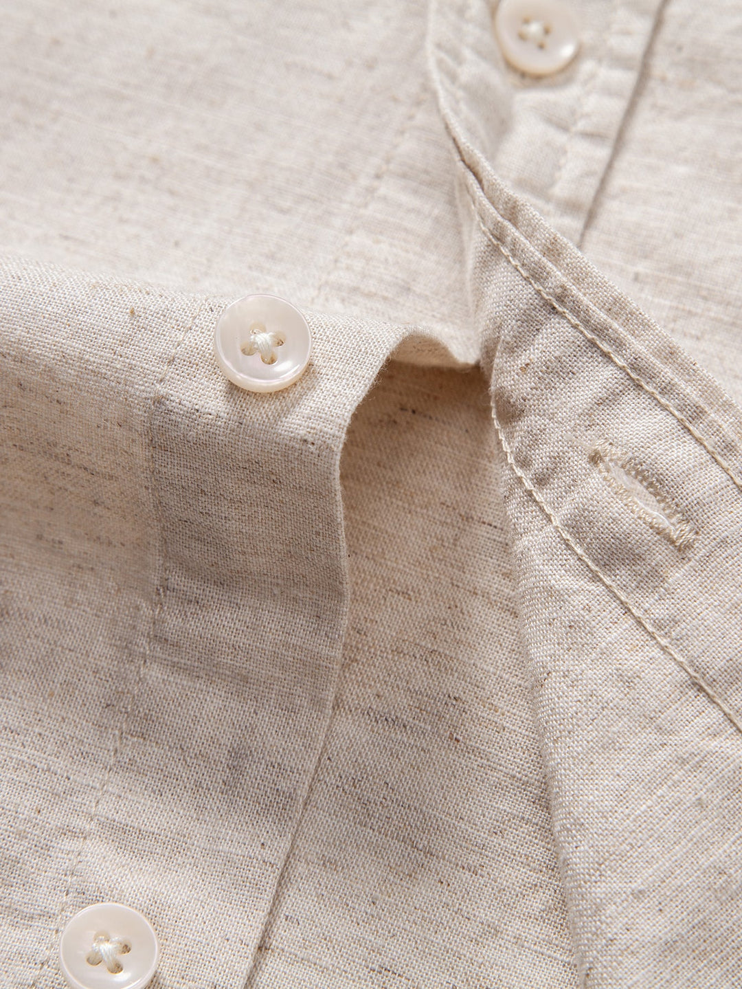 Long Sleeve Linen Cotton Blend Shirt With Pocket