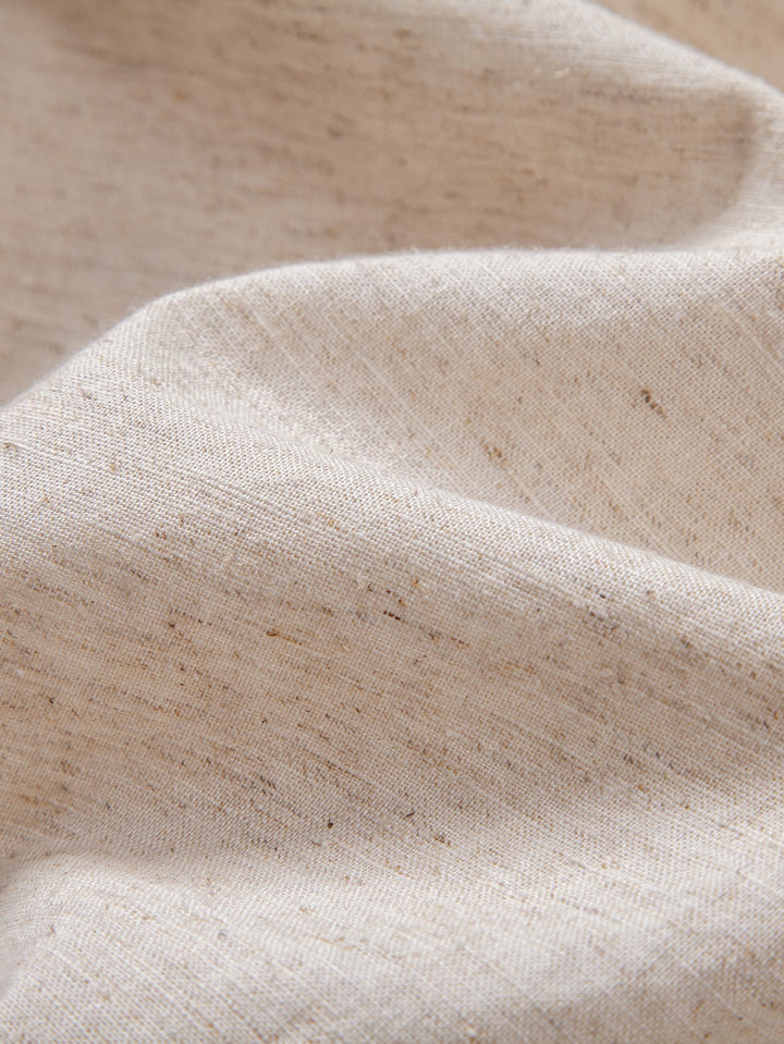 Long Sleeve Linen Cotton Blend Shirt With Pocket