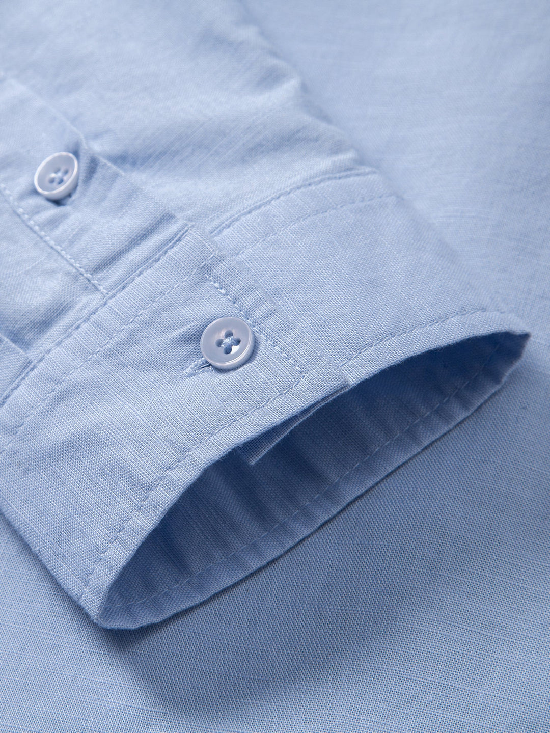 Long Sleeve Linen Cotton Blend Shirt With Pocket
