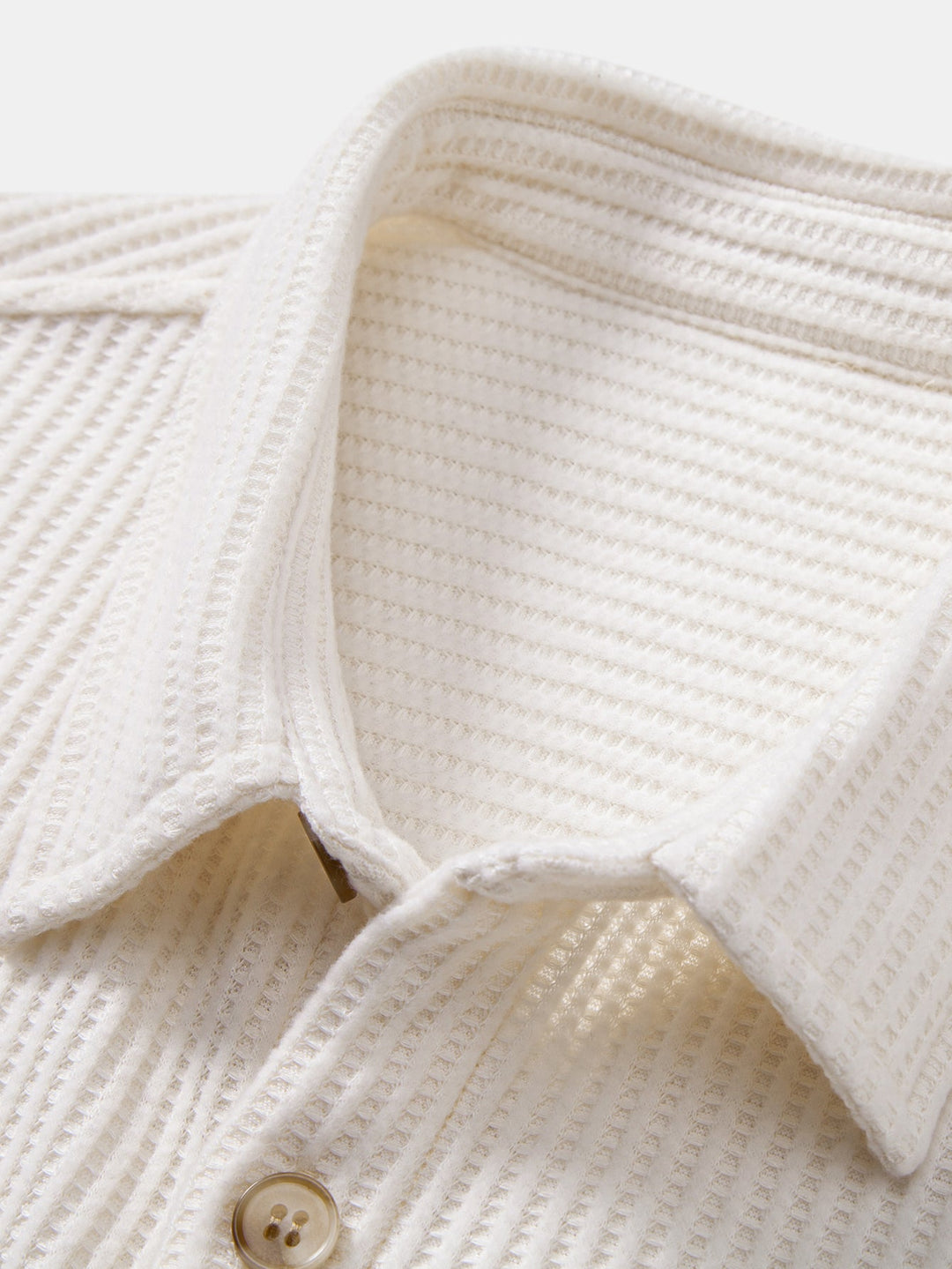 Long Sleeved Waffle Button Up Shirt