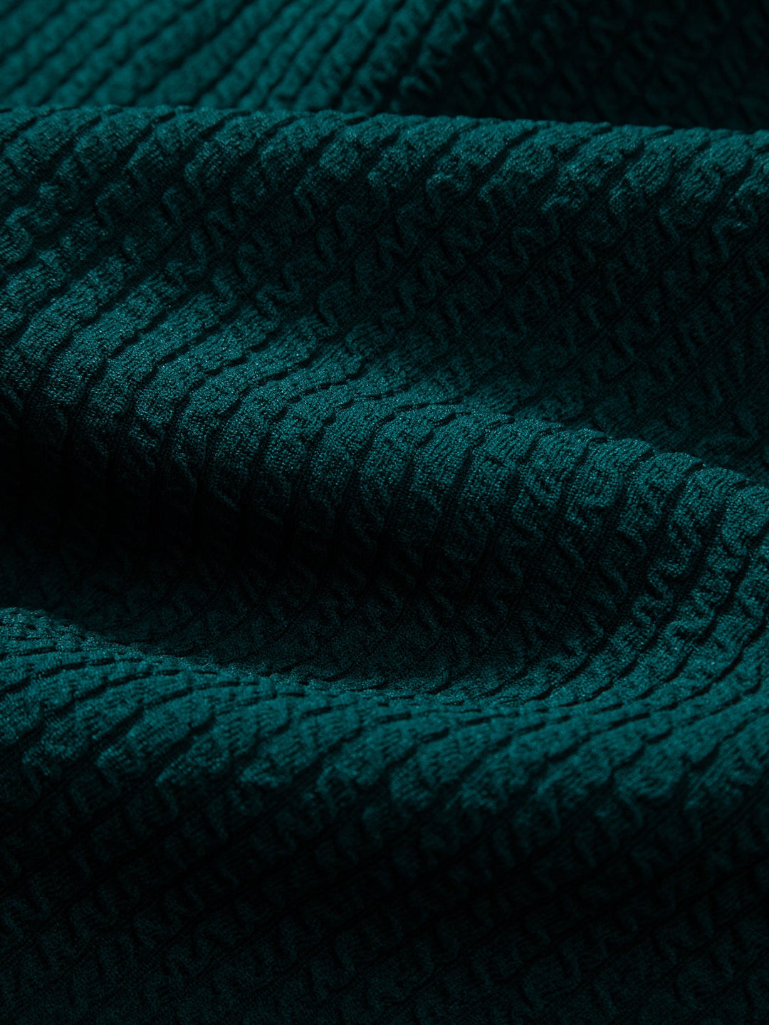 Ribbed Textured Crew Neck Sweatshirt