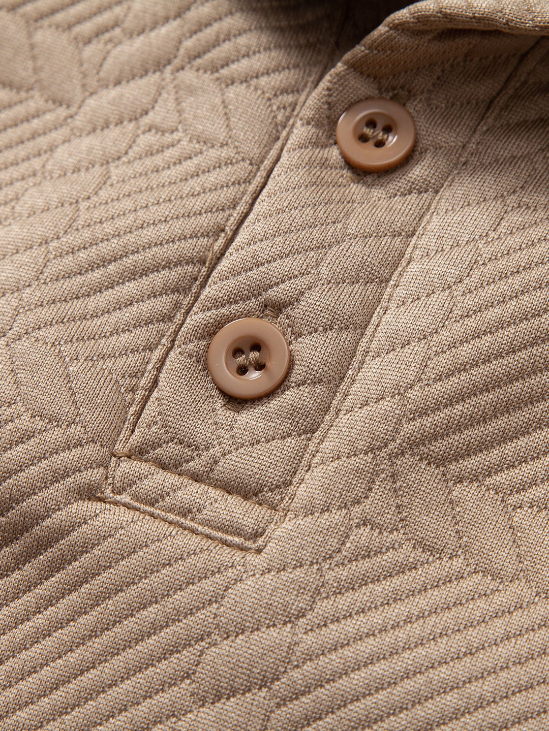 Long Sleeve Plaid Jacquard Polo Shirt