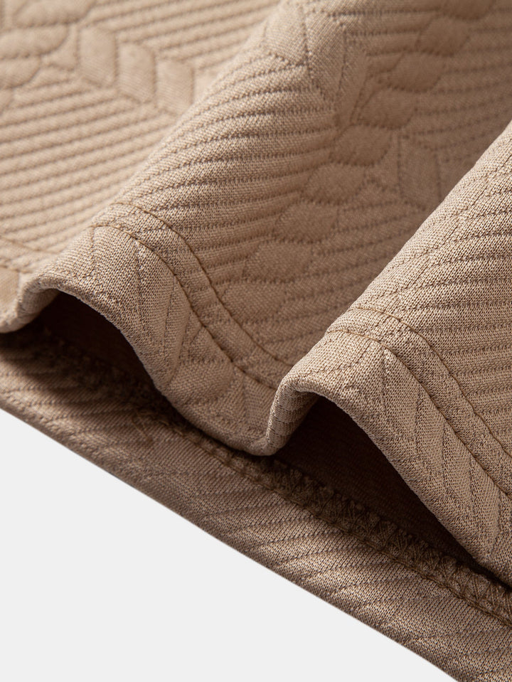 Long Sleeve Plaid Jacquard Polo Shirt