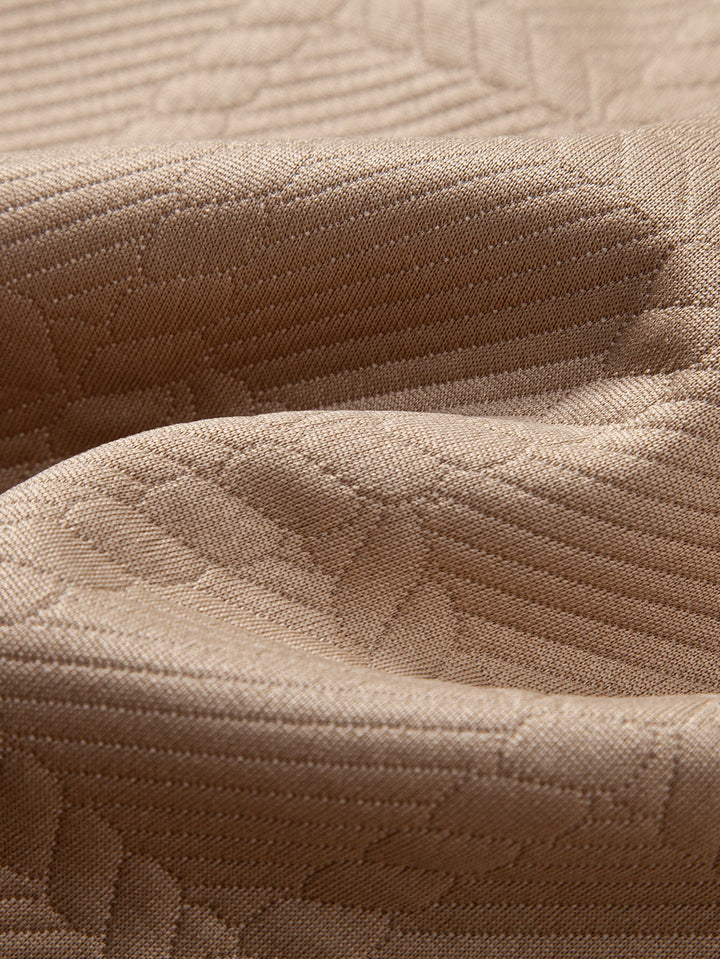 Long Sleeve Plaid Jacquard Polo Shirt