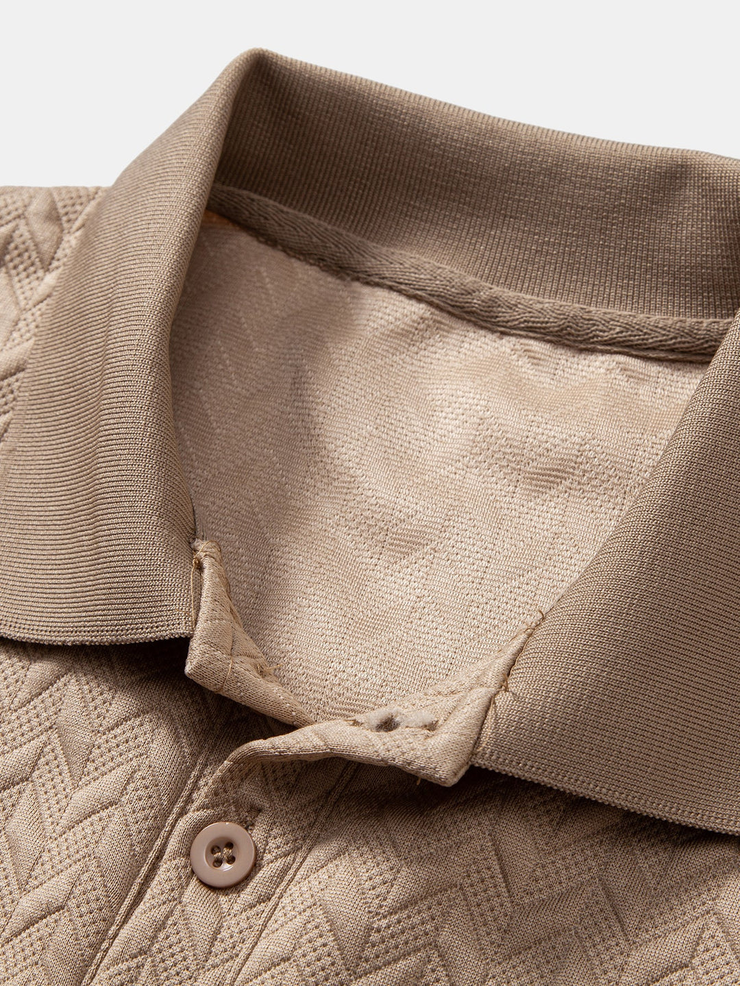 Long Sleeve Wave Jacquard Polo Shirt